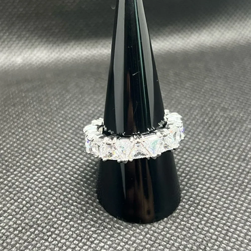 Silver Zirconium Eternity Ring-Bold and Brilliant - Picture 6 of 9